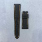 Strap PP Black (Orange Stitch) Dep Calf Leather (Matt) - Grained [PDD] 21x16 mm Short