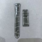 Strap PP Light Grey (White Stitch) Dep Leather Alligator (Shiny) - Sq scales [PDD] 19x16 mm Short