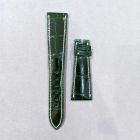 Strap PP Bottle Green (White Stitch) Dep Leather Alligator (Shiny) - Sq scales [PDD] 22x16 mm Regular