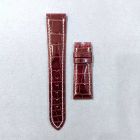 Strap PP Carmine Red (White Stitch) Dep Leather Alligator (Shiny) - Sq scales [PDD] 19x16 mm Short