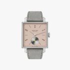 TETRA – DIE KAPRIZIÖSE Ref. 424 | Vegan Velour Remborde Velvet Gray Strap | Stainless Steel Back