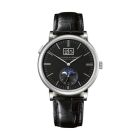SAXONIA MOONPHASE With Black Dial And Black, Alligator Leather Strap