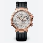 Marine Alarme Musicale 5547 | Rose Gold | Rubber Strap | Silver Dial