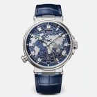 Marine Hora Mundi 5557 | White Gold | Leather Strap