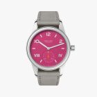 Club Campus Deep Pink Ref. 711 | Velour Leather Gray Strap | Stainless Steel Back