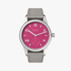 Club Campus Deep Pink Ref. 711.GB| Velour Leather Gray Strap | Sapphire Crystal Glass Back