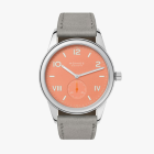 CLUB CAMPUS 38 CREAM CORAL Ref. 725 | Velour Leather Gray Strap | Sapphire Crystal Glass Back