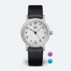 Classique 8068 | White Gold | | Black Leather Strap