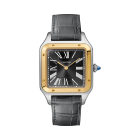 Santos Dumont | Large model, hand-wound mechanical movement, yellow gold, steel, leather