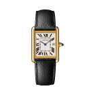 WGTA0056 Tank Louis Cartier | Large model, quartz movement, yellow gold, leather