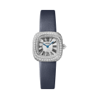 WJCS0003 Coussin de Cartier | Medium model, quartz movement, rhodiumized white gold, diamonds, leather