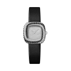 WJCS0006 Coussin de Cartier | Small model, quartz movement, rhodiumized white gold, diamonds, spinels, leather