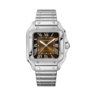 WSSA0065 Santos de Cartier Watch l Medium model, automatic movement, steel, interchangeable metal and leather straps