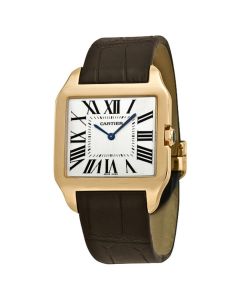 W2006951 Santos-Dumont l Manual, 18k Rose Gold, Brown Leather Strap