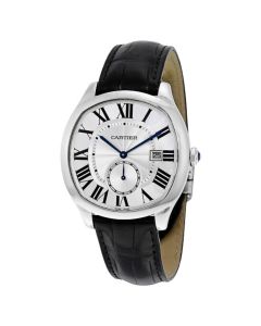 WSNM0004 Drive de Cartier l Automatic, Silvered Flinque Dial, Leather Strap