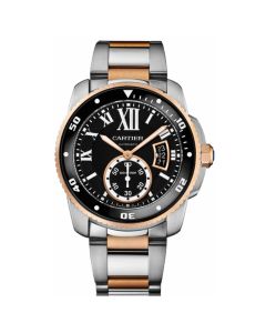 W7100054 Calibre de Cartier Diver l Automatic, 18k Rose Gold & Stainless Steel Bracelet