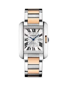 W5310037 Tank Anglaise l 39 mm, mechanical movement with automatic winding. 18K rose gold and steel