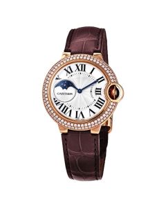 WJBB0027 Ballon Bleu de Cartier l 37 mm, automatic movement, rose gold, diamonds, leather