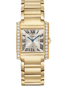 WJTA0061 Tank Française l Medium model, quartz movement, yellow gold, diamonds