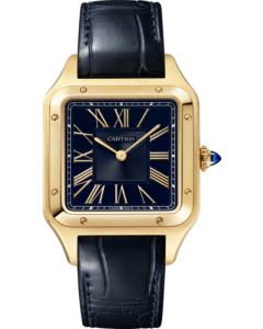 WGSA0115 Santos-Dumont l Large model, quartz movement, yellow gold, leather