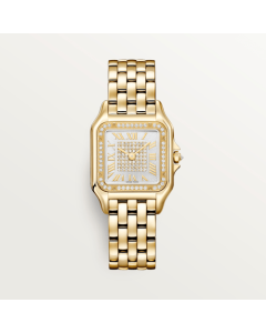 WJPN0093 Panthère de Cartier l Medium model, quartz, yellow gold, diamonds