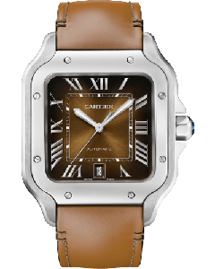 WSSA0079 Santos de Cartier l Automatic movement, Steel, 2 interchangeable straps