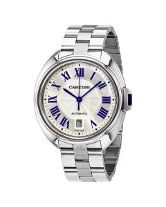 WSCL0007 Cle De Cartier l Automatic, Flinque Sunray Silver Dial, Bracelet