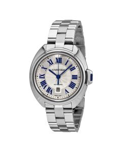 WSCL0005 Cle De Cartier l Automatic, Sunray Silver Dial, Stainless Steel Bracelet