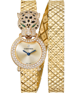 HPI01511 La Panthère de Cartier | Quartz movement | yellow gold | tsavorites | lacquer | diamonds