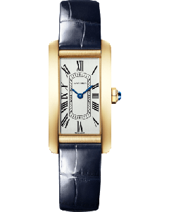 WGTA0299 Tank Américaine l Small model, quartz movement, yellow gold, leather