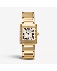 WJTA0025 Tank Française l Medium-sized model, quartz movement, yellow gold, diamonds