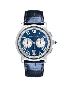 W1556239 Rotonde de Cartier l Automatic, 18kt White Gold, Leather Strap