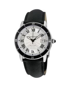 WSRN0002 Ronde Croisiere De Cartier l Automatic, Silver Dial, Leather
