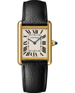 WGTA0359 Tank Louis Cartier l Large model, quartz movement, yellow gold, leather