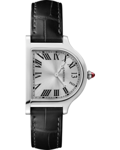 WGCC0008 Cloche de Cartier l Large model, hand-wound mechanical movement, platinum, 13 PAIX leather
