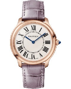 WGRN0017 Ronde Louis Cartier l 36 mm, quartz movement, rose gold, leather