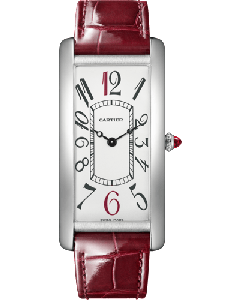 WGTA0284 Tank Cintrée l Manual movement, platinum, leather