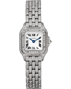 HPI01719 Panthère de Cartier l Mini model, quartz movement, white gold, diamonds