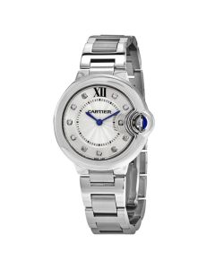 W4BB0020 Ballon Bleu de Cartier l Quartz, Diamond Silver Dial, Bracelet