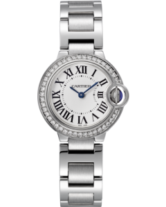W4BB0030 Ballon Bleu de Cartier watch l 28 mm, quartz movement, steel, diamonds
