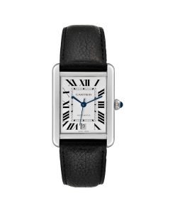 W5200027 Tank Solo l Automatic, Opaline Silver Dial, Black Leather Strap