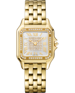 WJPN0043 Panthère de Cartier l Medium model, quartz, yellow gold, diamonds
