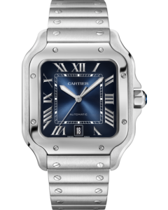 WSSA0071 Santos de Cartier | Large model, automatic movement, steel, interchangeable metal and leather bracelets