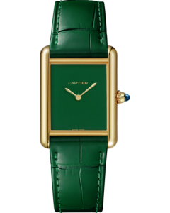 WGTA0191 Tank Louis Cartier watch l Large model, hand-wound mechanical movement, yellow gold, leather