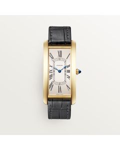 WHTA0037 Tank Cintrée l Manual Winding, 18K Yellow Gold, Dark Gray Leather Strap