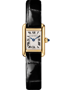 WGTA0352 Tank Louis Cartier l Mini model, quartz movement, yellow gold, leather