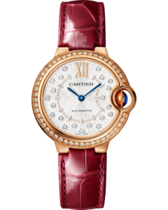 WJBB0080 Ballon Bleu de Cartier watch l 33 mm, automatic mechanical movement, rose gold, diamonds, leather