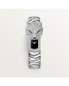 HPI01636 La Panthère de Cartier l Quartz movement, Rhodium-finish white gold, Emeralds