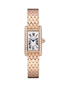 WB710012 Tank Américaine l Mini model, quartz movement, rose gold, diamonds