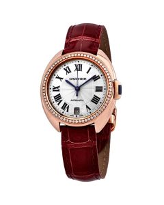 WJCL0013 Cle De Cartier l Automatic, 18k Rose Gold, Leather 